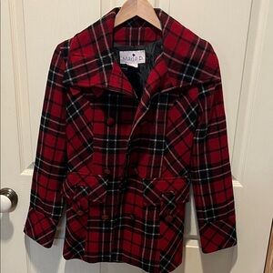 Maria D by Nordstroms Women's Red Plaid‎ Jacket
Wool blend , double breasted